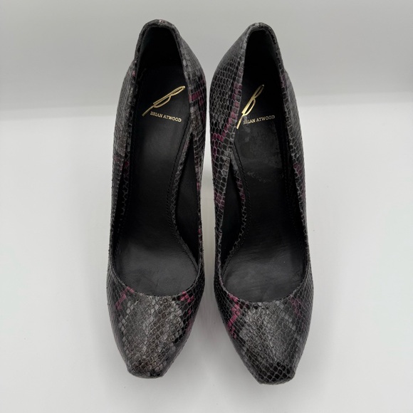 Brian Atwood Savita Snake Print Hidden Platform Pumps Heels Size 9.5 Us - Picture 8 of 16
